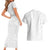 Niue White Sunday Couples Matching Short Sleeve Bodycon Dress and Hawaiian Shirt Hiapo Tribal Art Tattoos - Polynesian Pride