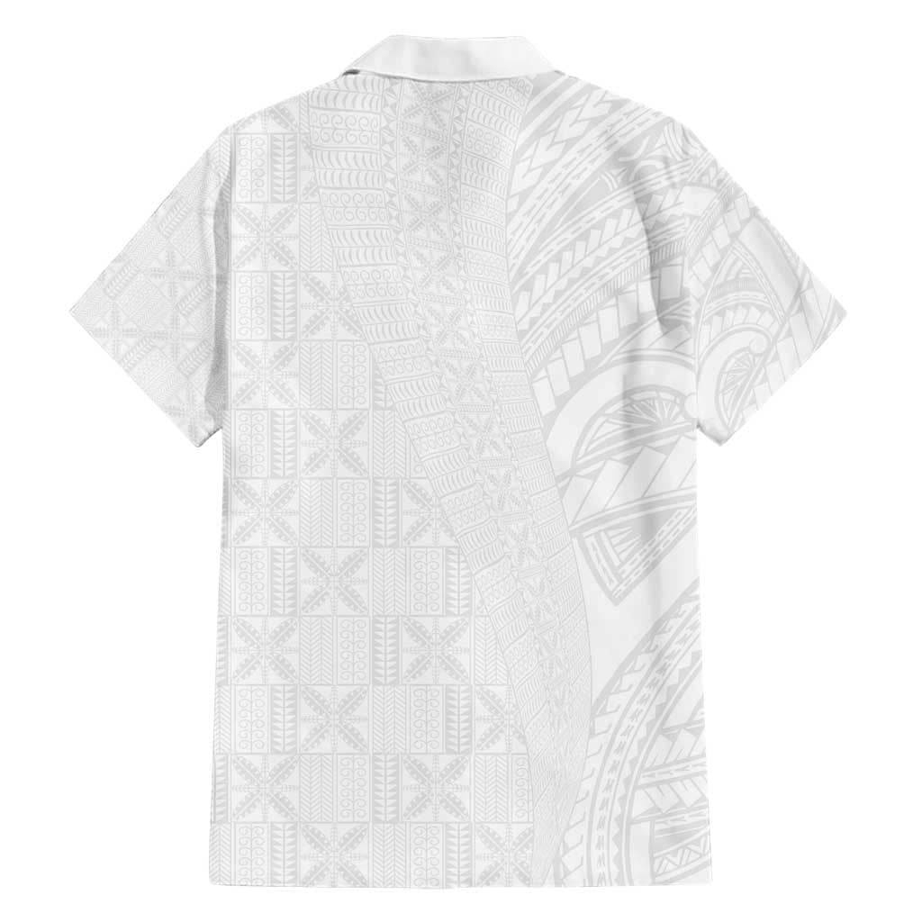Niue White Sunday Hawaiian Shirt Hiapo Tribal Art Tattoos - Polynesian Pride