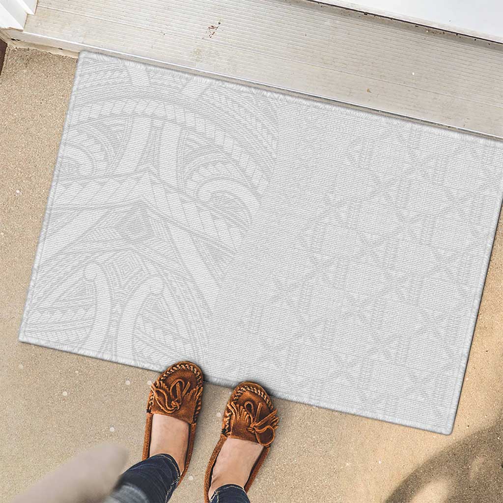 Niue White Sunday Rubber Doormat Hiapo Tribal Art Tattoos - Polynesian Pride