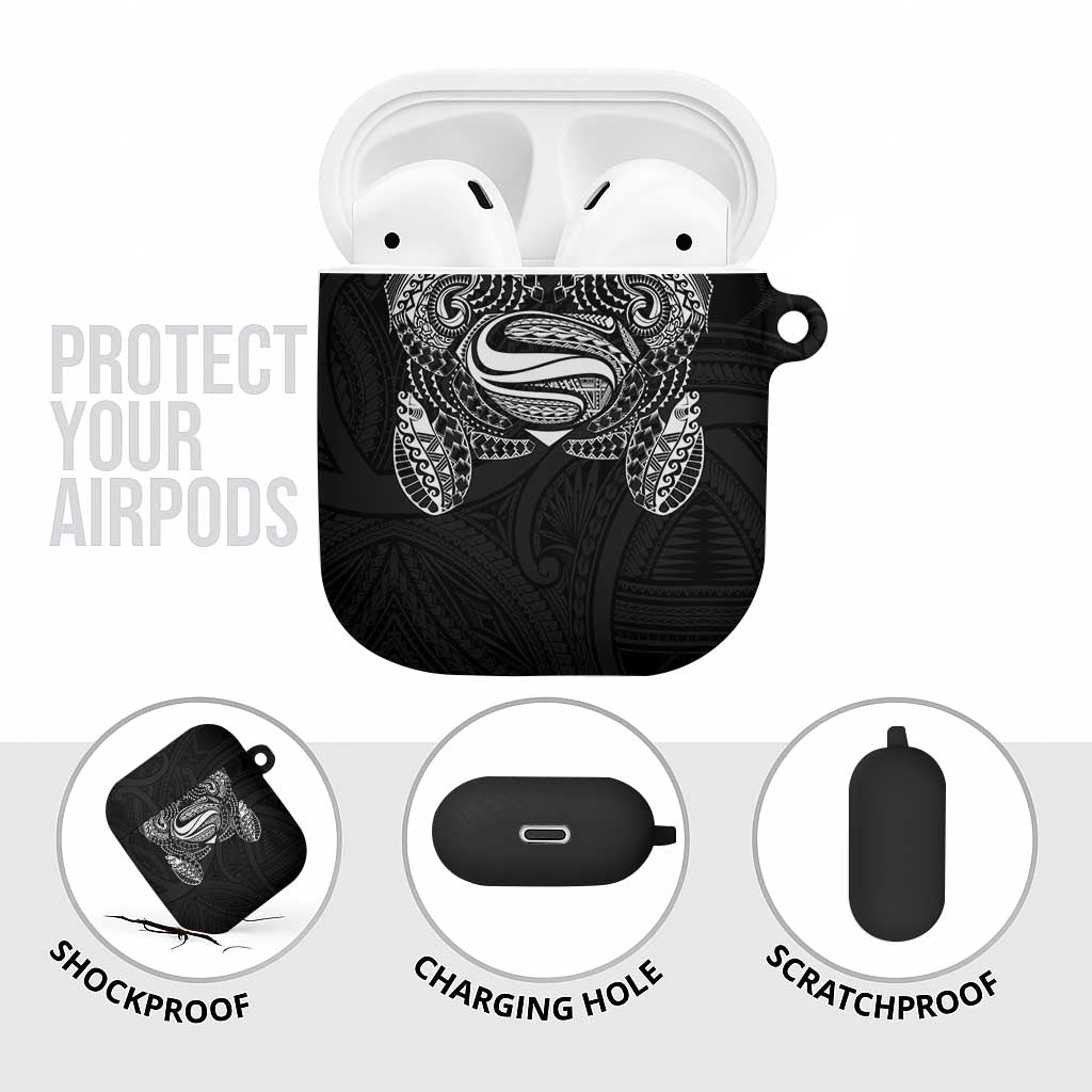 Super Samoan Traditional Tribal Art Tattoos AirPods Case Black Color - Polynesian Pride