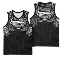 Super Samoan Traditional Tribal Art Tattoos Basketball Jersey Black Color - Polynesian Pride