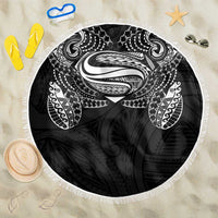 Super Samoan Traditional Tribal Art Tattoos Beach Blanket Black Color - Polynesian Pride