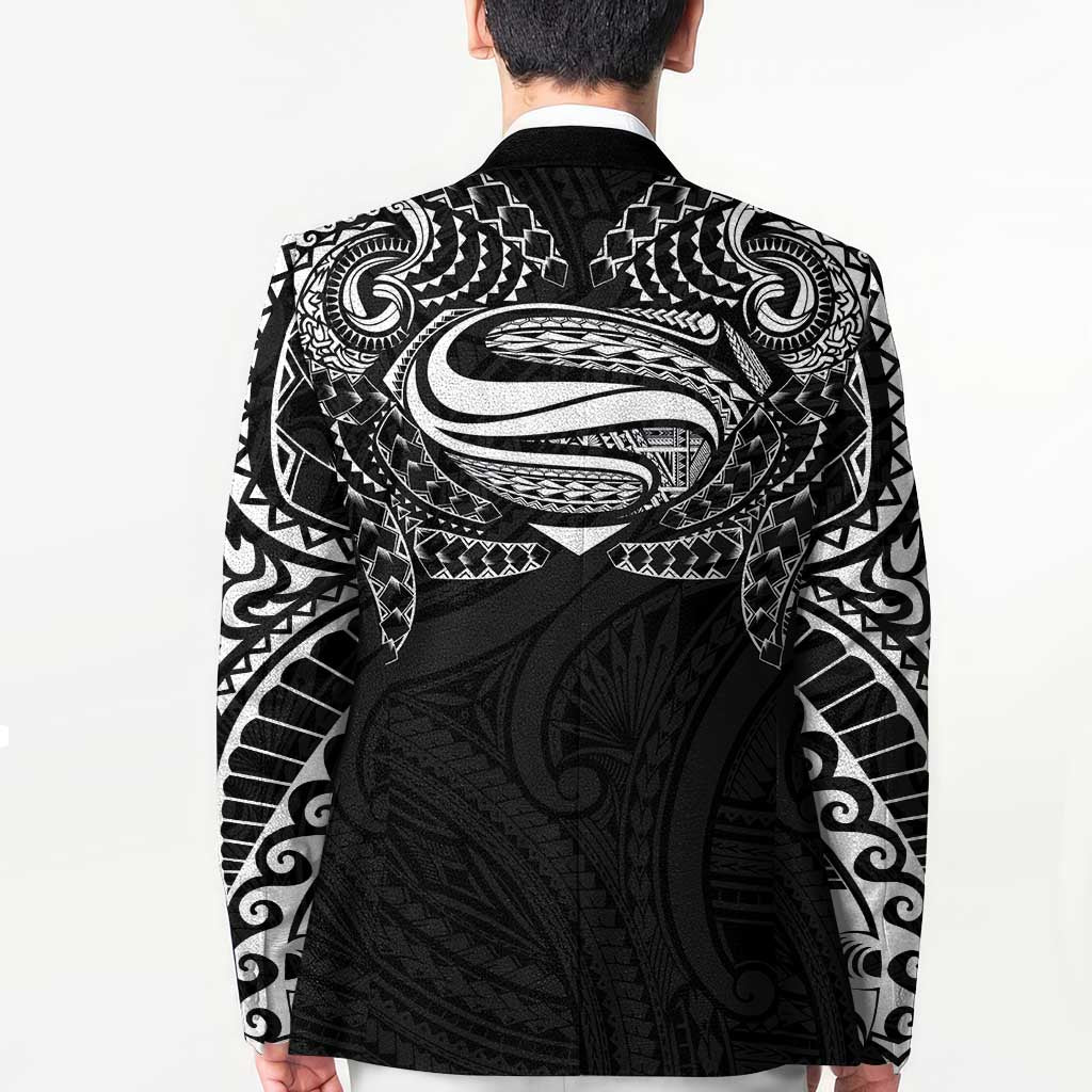 Super Samoan Traditional Tribal Art Tattoos Blazer Black Color - Polynesian Pride