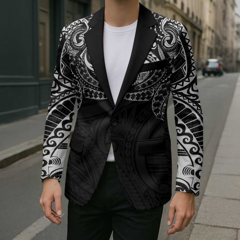 Super Samoan Traditional Tribal Art Tattoos Blazer Black Color - Polynesian Pride