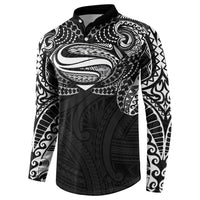 Super Samoan Traditional Tribal Art Tattoos Button Sweatshirt Black Color - Polynesian Pride