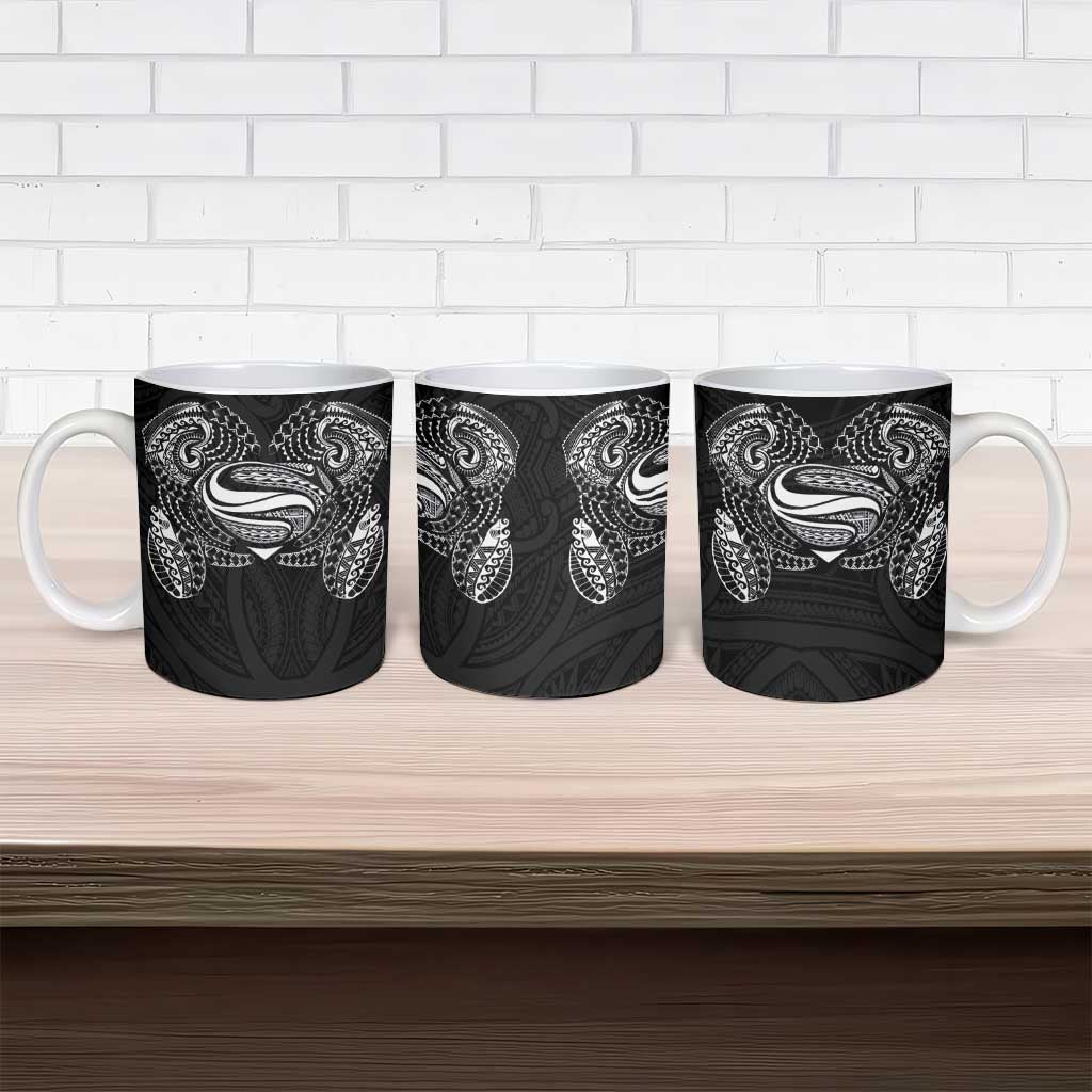 Super Samoan Traditional Tribal Art Tattoos Ceramic Mug Black Color - Polynesian Pride