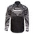 Super Samoan Traditional Tribal Art Tattoos Family Matching Long Sleeve Bodycon Dress and Hawaiian Shirt Black Color - Polynesian Pride