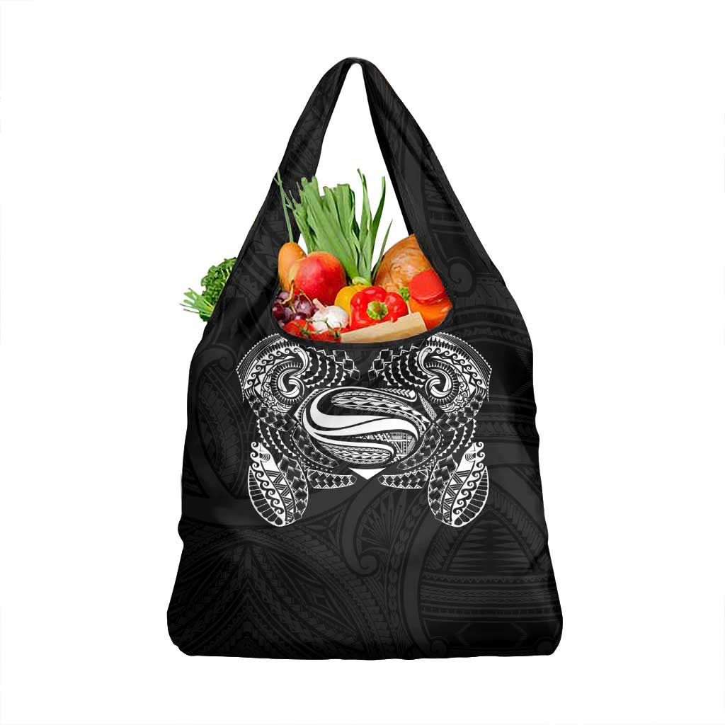 Super Samoan Traditional Tribal Art Tattoos Grocery Bag Black Color - Polynesian Pride