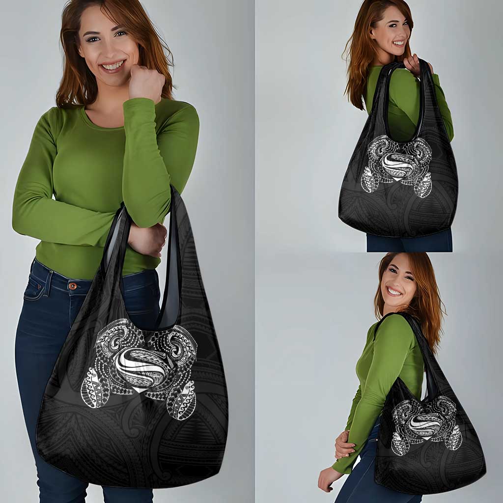 Super Samoan Traditional Tribal Art Tattoos Grocery Bag Black Color - Polynesian Pride