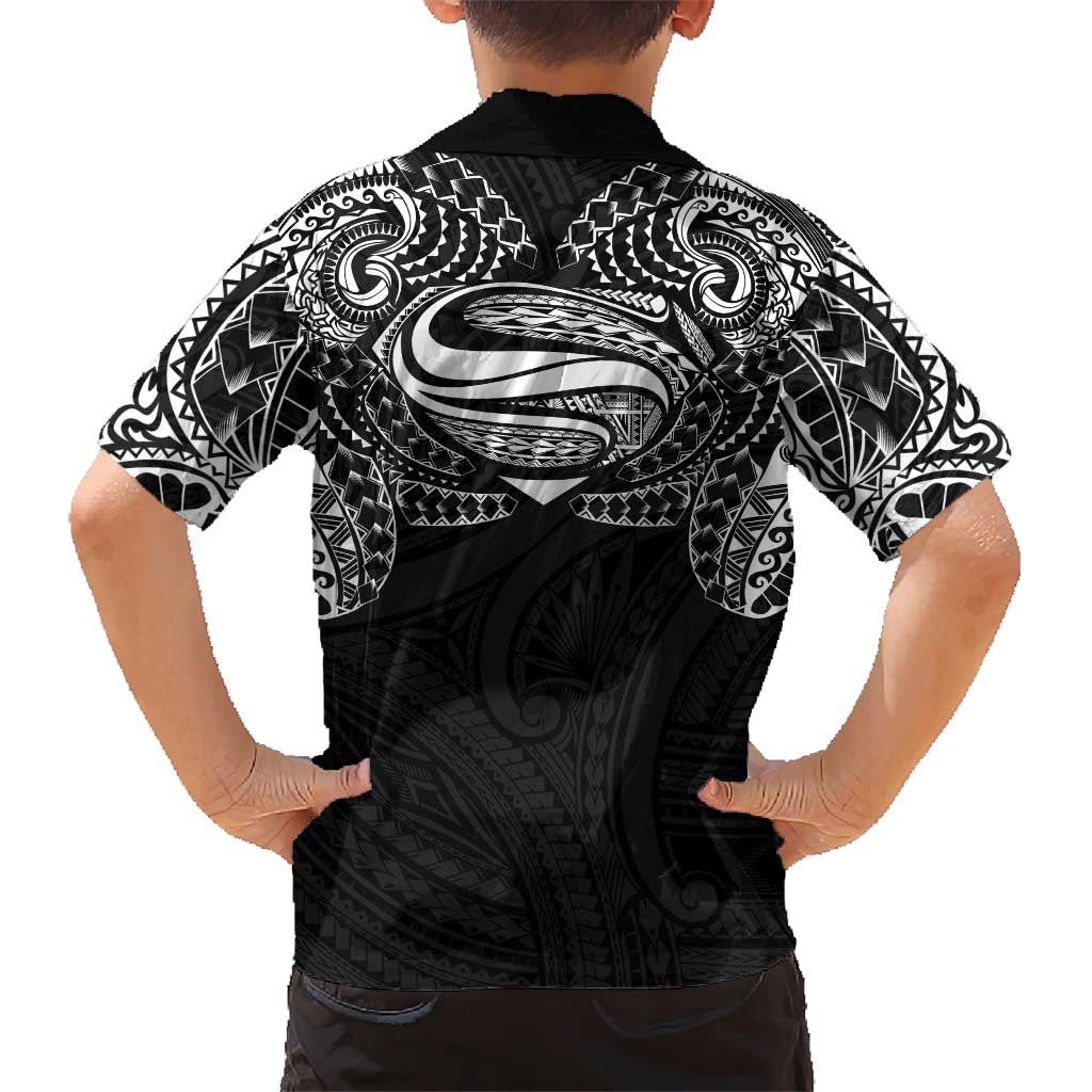 Super Samoan Traditional Tribal Art Tattoos Hawaiian Shirt Black Color - Polynesian Pride