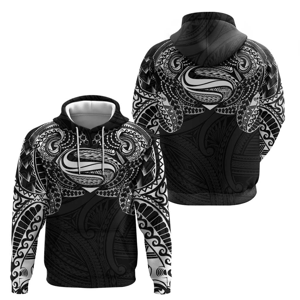 Super Samoan Traditional Tribal Art Tattoos Hoodie Black Color - Polynesian Pride