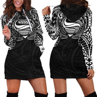 Super Samoan Traditional Tribal Art Tattoos Hoodie Dress Black Color - Polynesian Pride