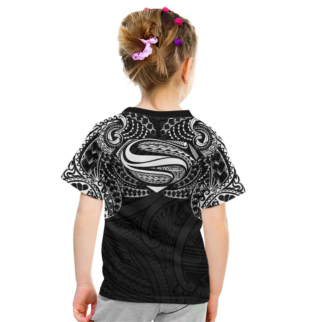 Super Samoan Traditional Tribal Art Tattoos Kid T Shirt Black Color - Polynesian Pride