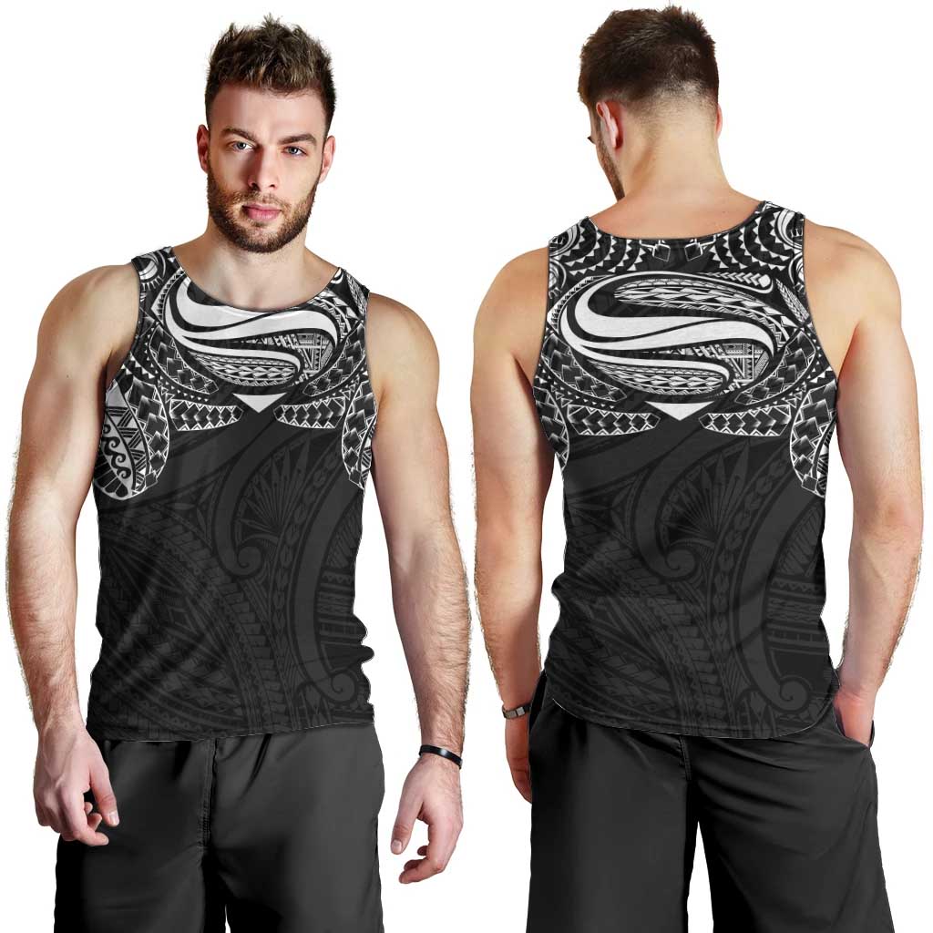 Super Samoan Traditional Tribal Art Tattoos Men Tank Top Black Color - Polynesian Pride