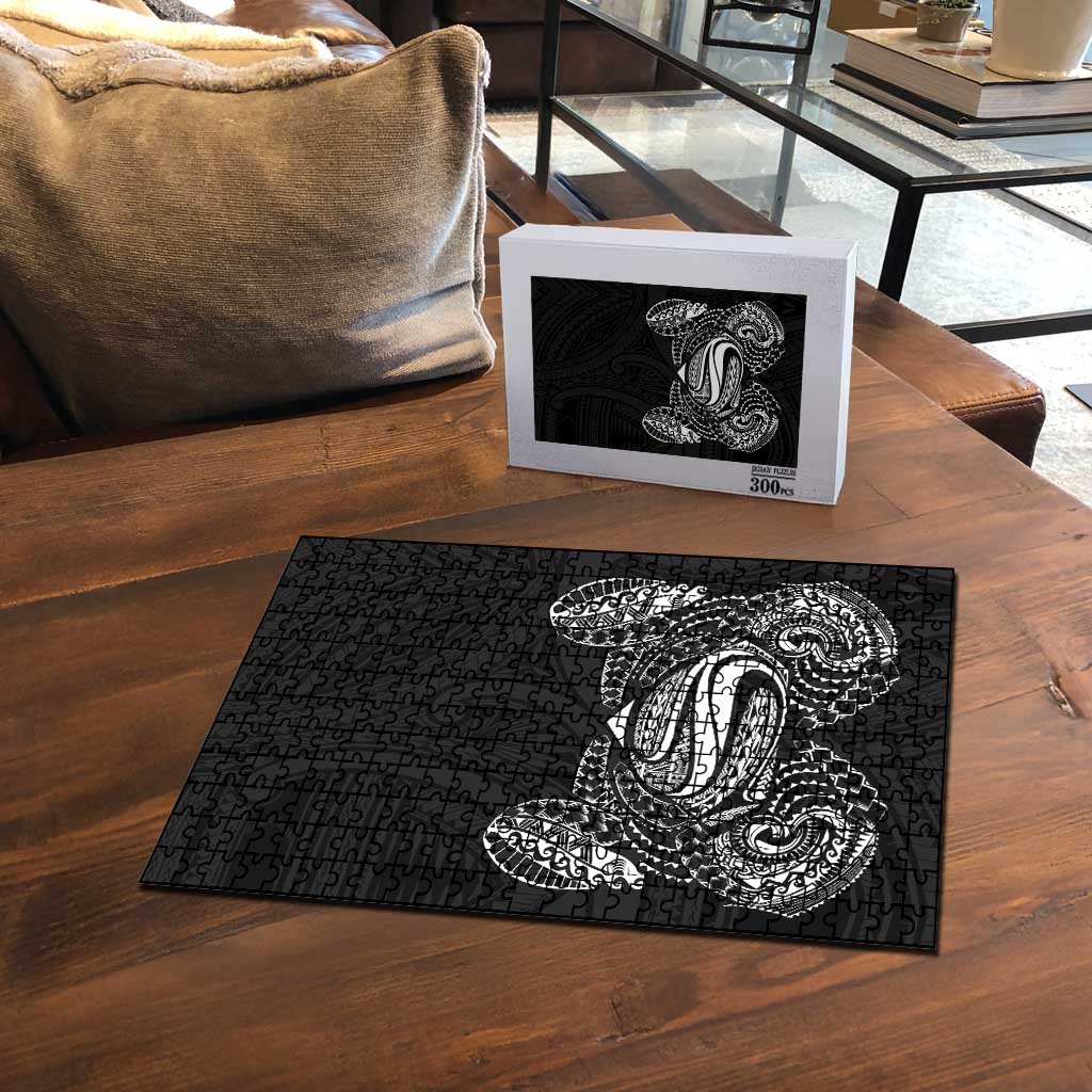 Super Samoan Traditional Tribal Art Tattoos Puzzle Black Color - Polynesian Pride