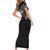 Super Samoan Traditional Tribal Art Tattoos Short Sleeve Bodycon Dress Black Color - Polynesian Pride