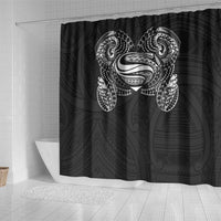 Super Samoan Traditional Tribal Art Tattoos Shower Curtain Black Color - Polynesian Pride