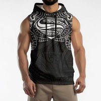 Super Samoan Traditional Tribal Art Tattoos Sleeveless Hoodie Black Color - Polynesian Pride