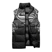 Super Samoan Traditional Tribal Art Tattoos Sleeveless Puffer Jacket Black Color - Polynesian Pride