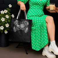 Super Samoan Traditional Tribal Art Tattoos Tote Bag Black Color - Polynesian Pride