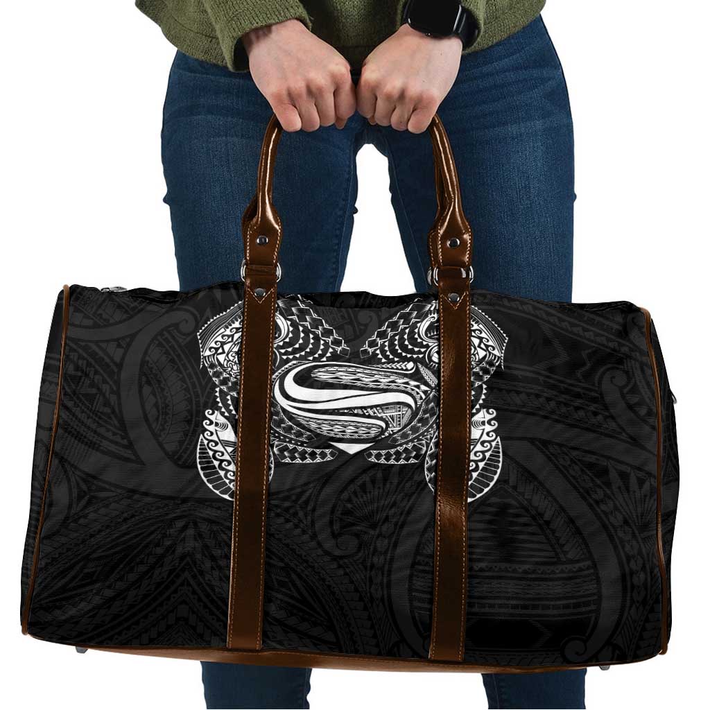 Super Samoan Traditional Tribal Art Tattoos Travel Bag Black Color - Polynesian Pride