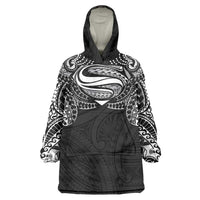 Super Samoan Traditional Tribal Art Tattoos Wearable Blanket Hoodie Black Color - Polynesian Pride