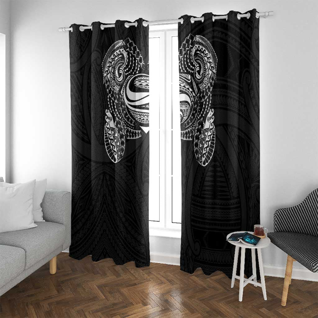 Super Samoan Traditional Tribal Art Tattoos Window Curtain Black Color - Polynesian Pride