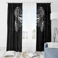 Super Samoan Traditional Tribal Art Tattoos Window Curtain Black Color - Polynesian Pride