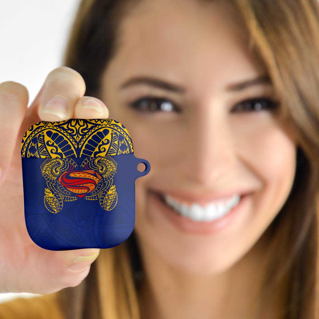 Super Samoan Traditional Tribal Art Tattoos AirPods Case Blue Color - Polynesian Pride