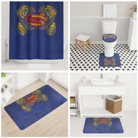 Super Samoan Traditional Tribal Art Tattoos Bathroom Set Blue Color - Polynesian Pride