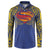 Super Samoan Traditional Tribal Art Tattoos Button Sweatshirt Blue Color - Polynesian Pride