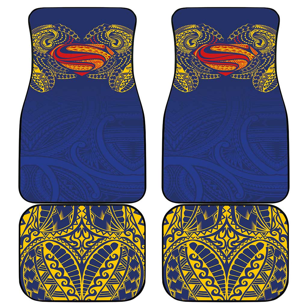 Super Samoan Traditional Tribal Art Tattoos Car Mats Blue Color - Polynesian Pride