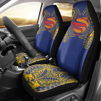 Super Samoan Traditional Tribal Art Tattoos Car Seat Cover Blue Color LT03 - Polynesian Pride