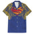 Super Samoan Traditional Tribal Art Tattoos Family Matching Short Sleeve Bodycon Dress and Hawaiian Shirt Blue Color - Polynesian Pride