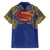 Super Samoan Traditional Tribal Art Tattoos Family Matching Short Sleeve Bodycon Dress and Hawaiian Shirt Blue Color - Polynesian Pride