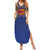 Super Samoan Traditional Tribal Art Tattoos Family Matching Summer Maxi Dress and Hawaiian Shirt Blue Color - Polynesian Pride