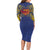 Super Samoan Traditional Tribal Art Tattoos Long Sleeve Bodycon Dress Blue Color - Polynesian Pride