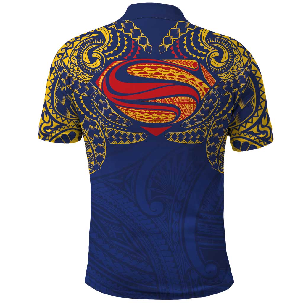 Super Samoan Traditional Tribal Art Tattoos Polo Shirt Blue Color LT03 - Polynesian Pride
