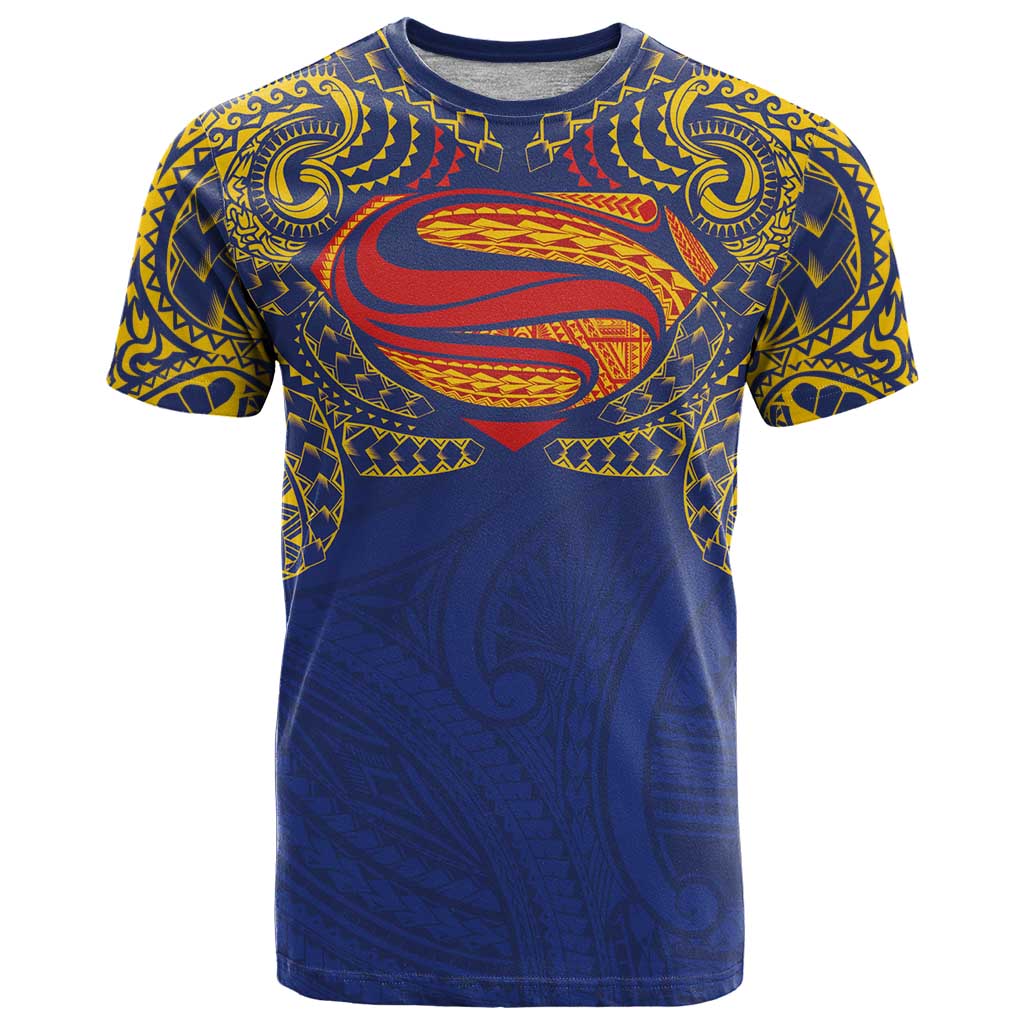 Super Samoan Traditional Tribal Art Tattoos T Shirt Blue Color - Polynesian Pride