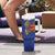 Super Samoan Traditional Tribal Art Tattoos Tumbler With Handle Blue Color - Polynesian Pride