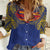 Super Samoan Traditional Tribal Art Tattoos Women Casual Shirt Blue Color - Polynesian Pride