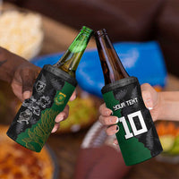 Custom Aotearoa South Africa Rugby Freedom Cup 4 in 1 Can Cooler Tumbler Kiwi Warriors Haka with King Protea Symbol - Polynesian Pride