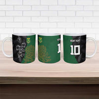 Custom Aotearoa South Africa Rugby Freedom Cup Ceramic Mug Kiwi Warriors Haka with King Protea Symbol - Polynesian Pride