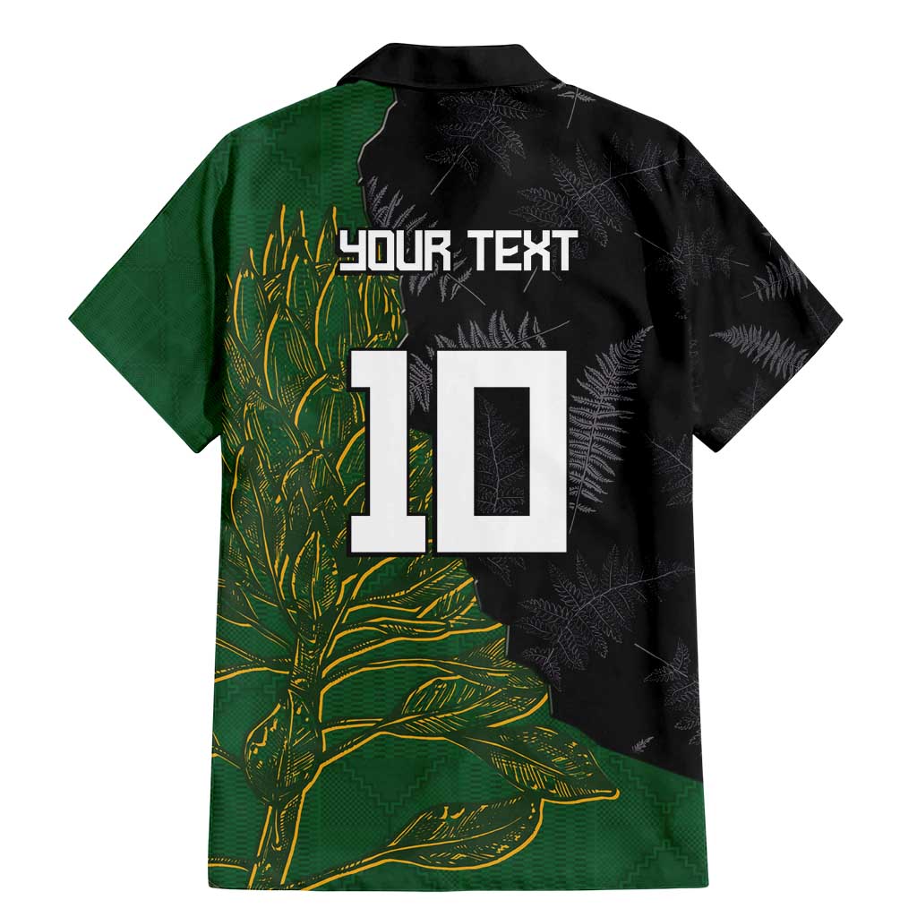 Custom Aotearoa South Africa Rugby Freedom Cup Family Matching Mermaid Dress and Hawaiian Shirt Kiwi Warriors Haka with King Protea Symbol - Polynesian Pride