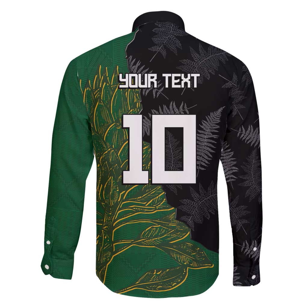 Custom Aotearoa South Africa Rugby Freedom Cup Family Matching Off Shoulder Maxi Dress and Hawaiian Shirt Kiwi Warriors Haka with King Protea Symbol - Polynesian Pride