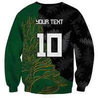 Custom Aotearoa South Africa Rugby Freedom Cup Sweatshirt Kiwi Warriors Haka with King Protea Symbol LT03 - Polynesian Pride
