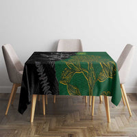 Aotearoa South Africa Rugby Freedom Cup Tablecloth Kiwi Warriors Haka with King Protea Symbol - Polynesian Pride