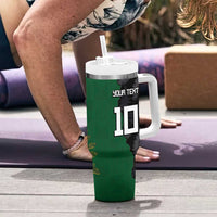 Custom Aotearoa South Africa Rugby Freedom Cup Tumbler With Handle Kiwi Warriors Haka with King Protea Symbol - Polynesian Pride