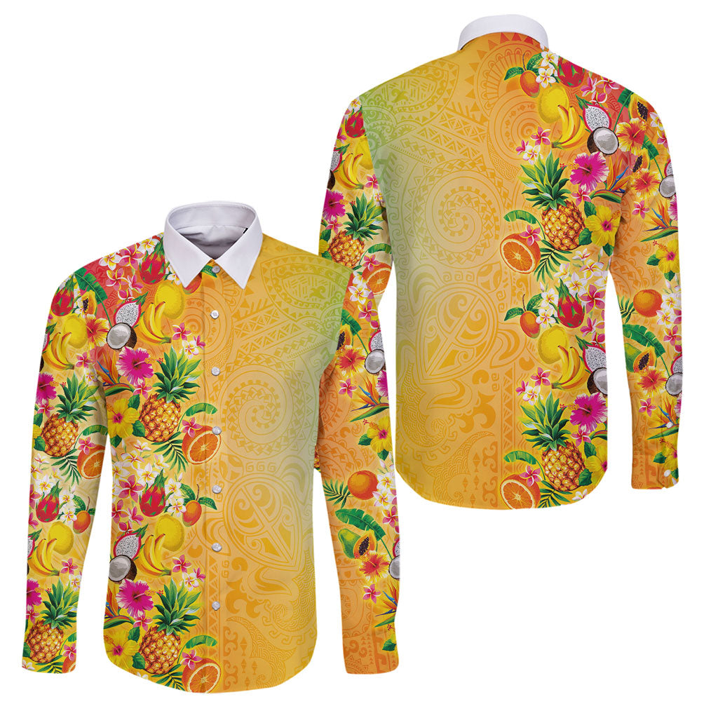 Hawaiian Tropical Fruits and Plants Family Matching Tank Maxi Dress and Hawaiian Shirt Kakau Pattern Summer Vibe