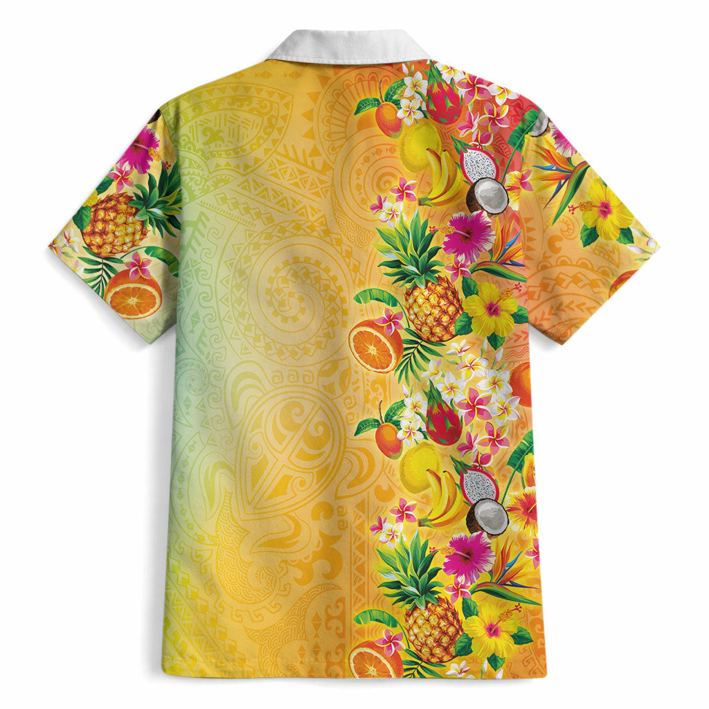 Hawaiian Tropical Fruits and Plants Hawaiian Shirt Kakau Pattern Summer Vibe